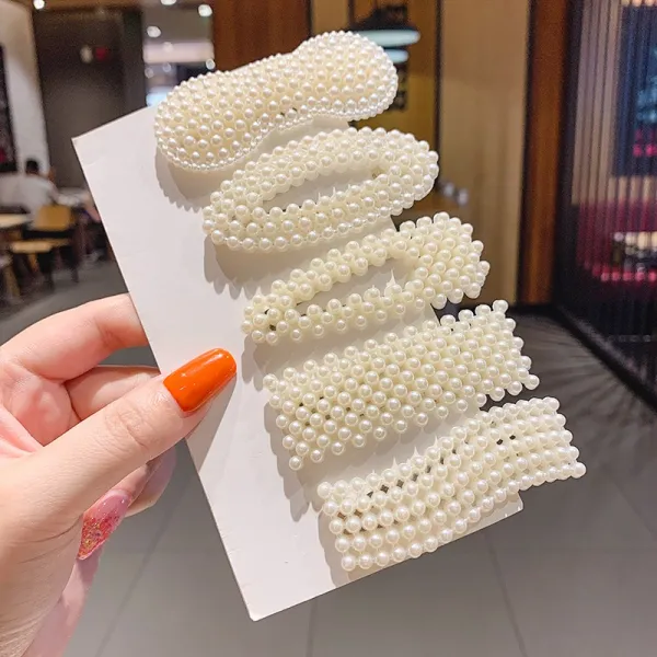 인싸템 진주핀압핀클립 자동핀 헤어액세서리 앞머리 집게핀 소녀 똑딱핀 핫한 고정버클