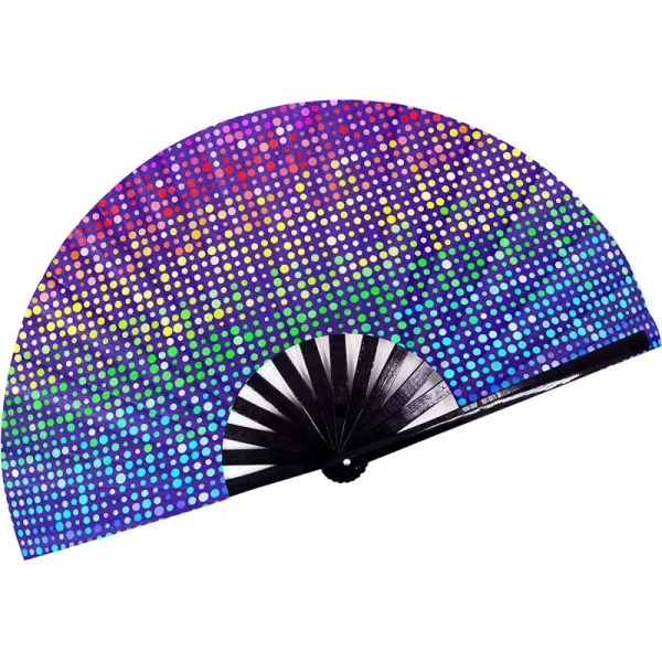 SoJourner Bags Rave Hand Fan – 축제를위한 대형 접이식 팬 드래그 퀸 및 해학적 인 – 여성을위한 귀여