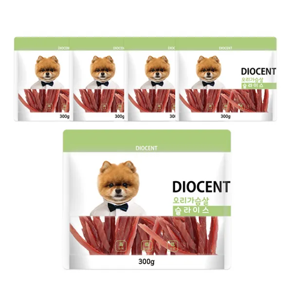 디오센트 원재료100% 안전한간식 300g14종 강아지간식, 1set, 08_오리가슴살 슬라이스 300g5EA