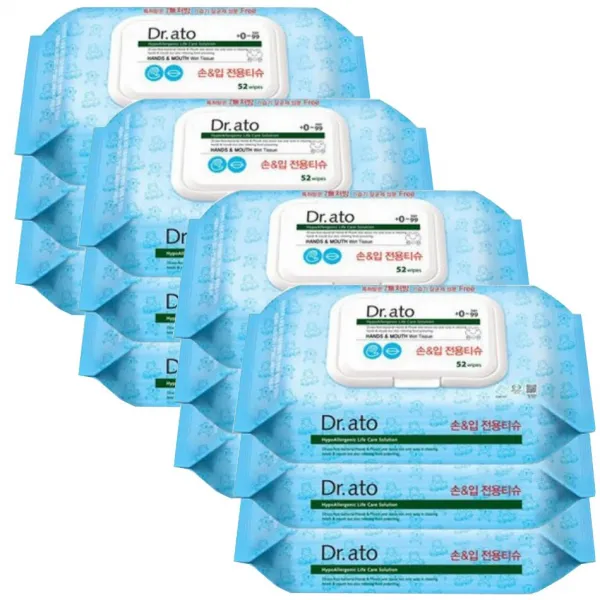 닥터아토 손입 전용 티슈 52매 캡형 유아물티슈 10개