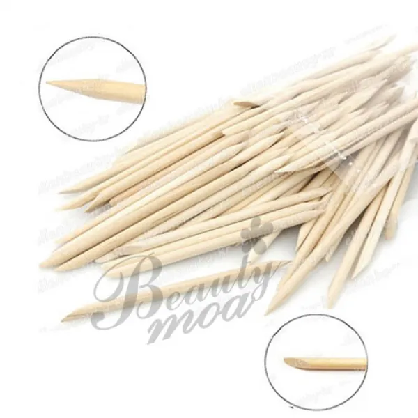 엘렌 100개입 대형 17.8cm 미니 7.5cm 오렌지 우드스틱 스톤 스티커 부착용 큐티클 손톱주위 폴리쉬 제거 스톤피커 뾰족, 사선, 일자형,, 100개, C형
