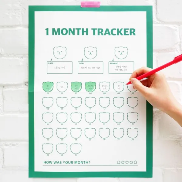 [천삼백케이] [리훈] [A3]작심한달 포스터세트(포스터3장+스티커2장), 03. 하트 작심한달[M003]