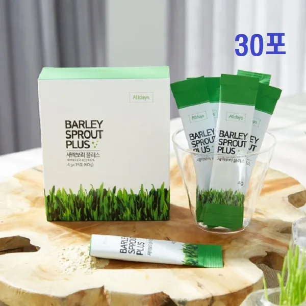 새싹보리분말 스틱 국내산 100% 친환경 새싹보리 보리싹 어린 보리순 보리잎 뿌리 차 가루 수경재배 발아보리 녹즙 식이섬유 베타글루칸 가바 홈쇼핑 15포 30포
