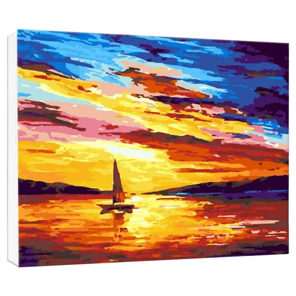 Diy 명화 그리기 40x50cm 노을 지는 하늘 캔버스 페인팅 One Color