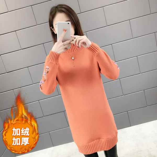 이너피스 겨울 가을 두터운 융털 하프기장 커프스 꽃 이너웨어 슬림 핏 라인을 과시 형