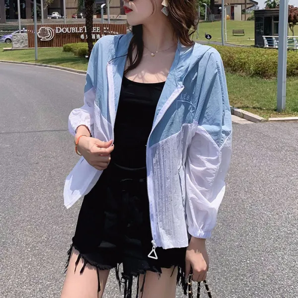 New 바람막이 여성 여름 후드 집업 자켓 야외필수 366호+덧신증정