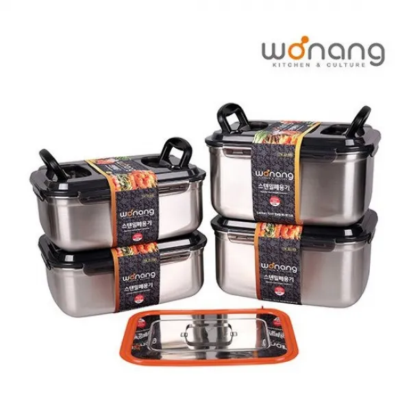 아이리빙 스텐용기 대용량set 9.4l 7.2l X2개 누름판 1개 1