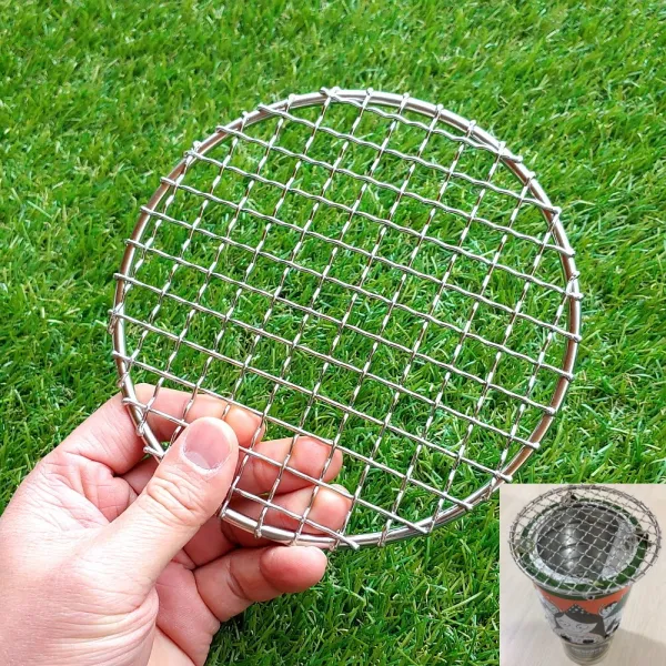 석쇠팩토리 16.5cm 미니석쇠 스테인레스 원형 미니화로용 우드스토브용 소형BBQ 켐핑용 야외 캠핑장비