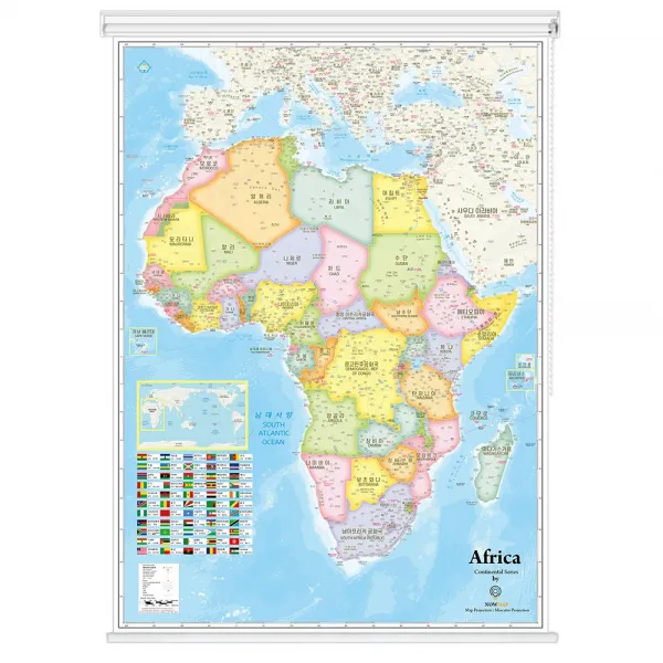 나우맵 대륙별지도 10종시리즈 롤스크린 세계전도 여행 포스터 09. 아프리카지도
