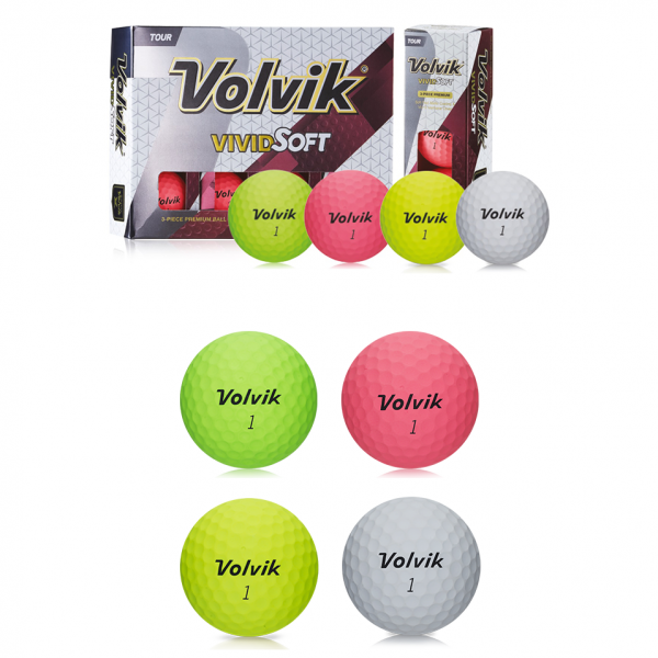 볼빅 우레탄 비비드소프트 Vivid Soft 컬러볼 3pc 12알 12 12개 옐로우 Yellow 