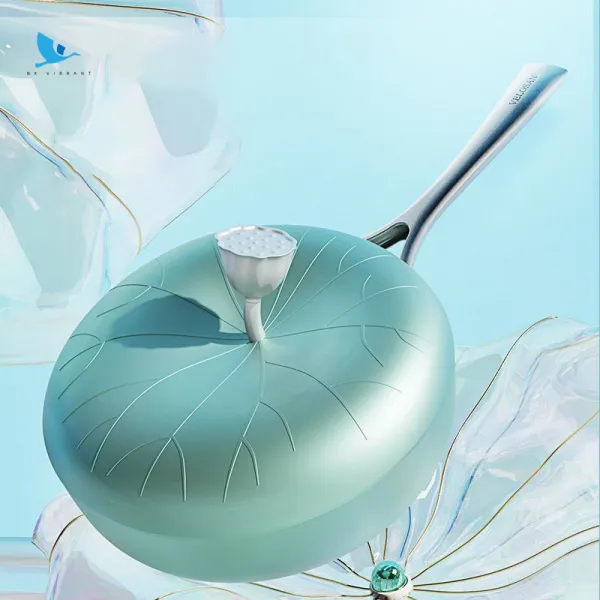BX VIBRANT 범랑냄비 연잎 냄비 녹색 붙지 않는 프라이팬가족 팬인덕션 밥솥 겉과 속이 달라붙지 않고 오랜만에 깜깜하다 청소하기 쉬운 강력한 열 저장 용량