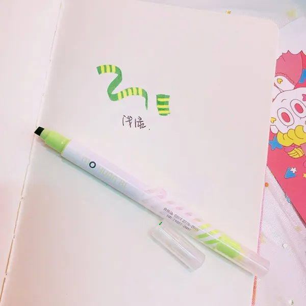 다이어리 꾸미기 형형색색 영롱한 형광펜, 라이트그린
