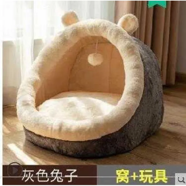 전기냄비 ~ 레드고양이 보온타입 털융 고양이집 강아지 침대헤드 고양이냄비 겨울날 공주침대 정리 전기온열 고양이우리 안의 고양이, T14-그레이 토끼(장난감을 보내다)-가성비, C02-라지(15키로이내 고양이 놀이에 내보내다