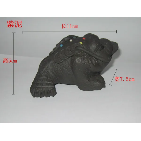 와이유 금두꺼비 의흥자사차총수전수소호모재차놀이두꺼비단니열매총차세트삼족, 자주색의 흙