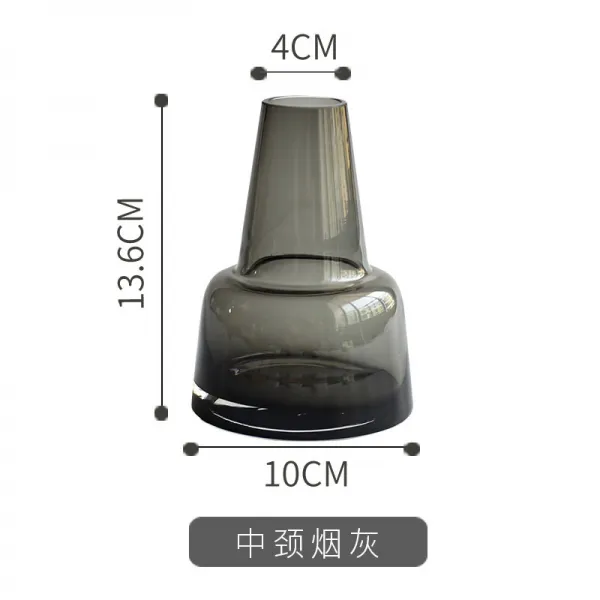km22 꽃병 꽃장식화병 젠화병 생화화병 빈화병 롱화병 심플 라지 투명 유리 물배 부귀죽 환적 대나무 백합 꽃꽂이 드라이, 미드 목 담배재색