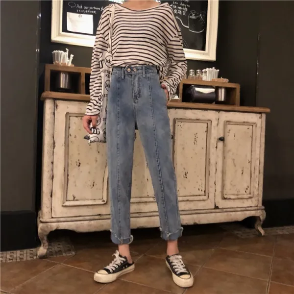 머머다 여성 하이웨스트 데님팬츠 슬림핏 배기핏 청바지17 Ngy17 584693208357