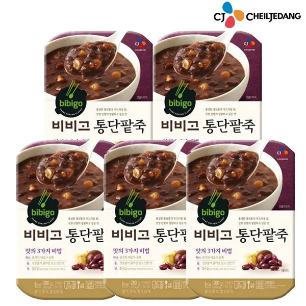 백설 비비고 통단팥죽 280g, 5개
