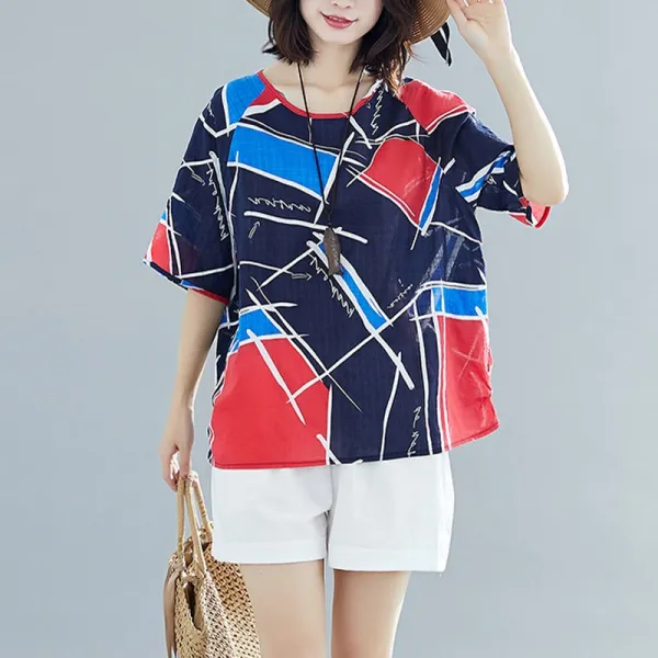 패션이루 여름 캐주얼 블라우스 루즈핏 미시 셔츠 린넨 면 여성