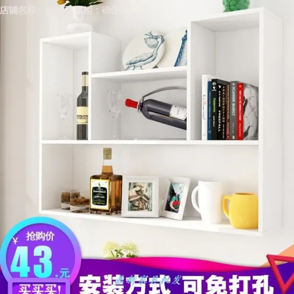 벽걸이수납장 책꽂이 벽면 캐비닛 펀칭불필요 벽걸이형 걸이식 국다용도 벽장 거실 침실 사물함, T23-(포근한느낌 주의사항)랜덤발송 구멍뚫는 설치