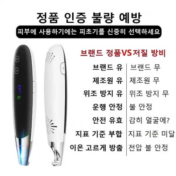 피코세컨드 레이저펜 9레벨 타투 점 흉터 주근깨 제거, 화이트 스탠다드