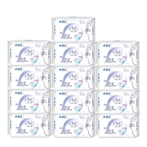 ABC 생리대 KMS면 초박막 초롱초롱 기나긴 밤 이모 수건 323mm 슬림 방지 초박막 야외용 13가방, 상세페이지 참조
