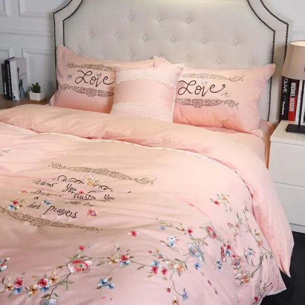 럭셔리 이집트 코 튼 향기로운 시즌 침구 세트 자 수 레이스 duvet 커버 침대 시트 pillowcases 퀸 킹 사이즈 4/5 pc, 오류시 연락주세요