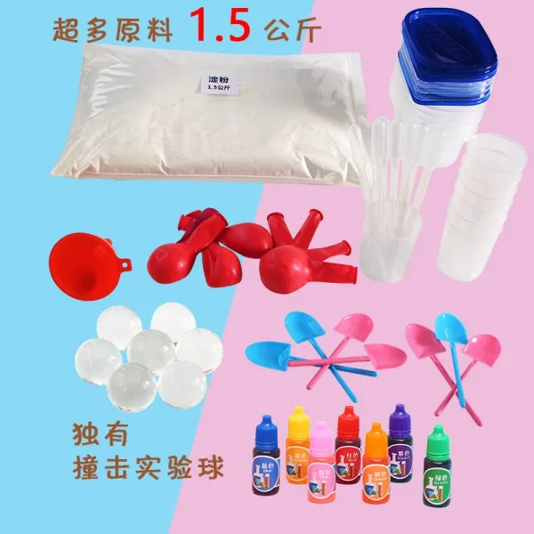수제자료 비뉴턴 유체 가라앉다 핑크 과학 소실험 핸드메이드 DIY 제작 재료 틱톡 쿠션 장난감 3746701699, 비뉴턴 유체 (7 인 형세 공유판 )
