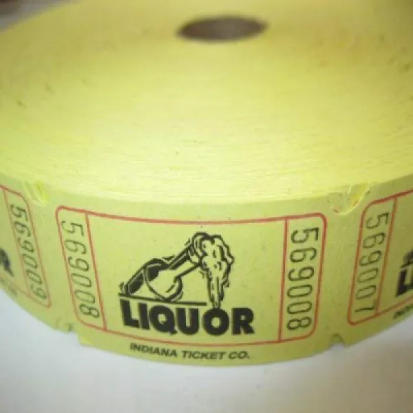 2000 Liquor Yellow Single Roll Consecutively Numbered Raffle Tickets 연속적으로 번호가 매겨진 추첨권 티켓 2000 주류 노란, 1