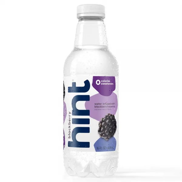 Hint Premium Blackberry Essence Water Bottles 16 Fluid Ounce 힌트 프리미엄 블랙 베리 에센스 물병 473.2ml, 1
