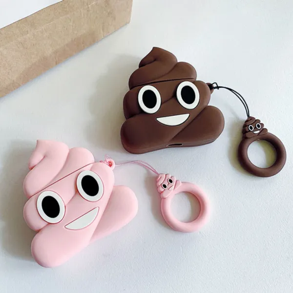 WB무배 똥 에어팟 케이스 // 캐릭터 아이폰거치대, 1개, 기본값, 똥에어팟+핑크