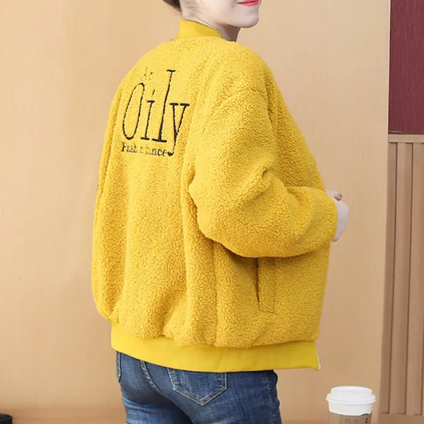 뉴타임즈11 램스울 래빗 코트 여성 가을 겨울 여성 숏 기장에 과립 기모 야구복 D2a18 45