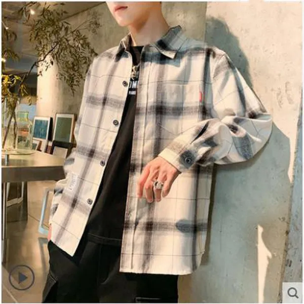 빅피플 셔츠 코트 체크 빅사이즈 Sa2735 긴팔 남자 이너