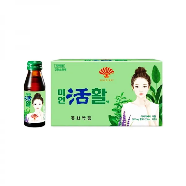 부채표 미인활 x 50병(황사마스크 증정) 편의점 마시는 소화제 소화 불량 속 안좋을때 체했을때 답답 더부룩할때 약국 음료, 50개, 75ml