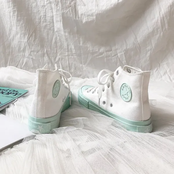 엠오엔2 봄가을 여성화 캔버스화 운동화 스니커즈 하이탑 통굽 슬립온 키높이 신발 슈즈 패션 아쿠아 여학생