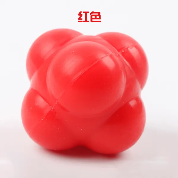 파워볼 육각 반응 공 민감한 공 방향 볼 순 깃털 탁구 민첩성 훈련 속도 반응 공, 레드 (직경 약 7 cm)