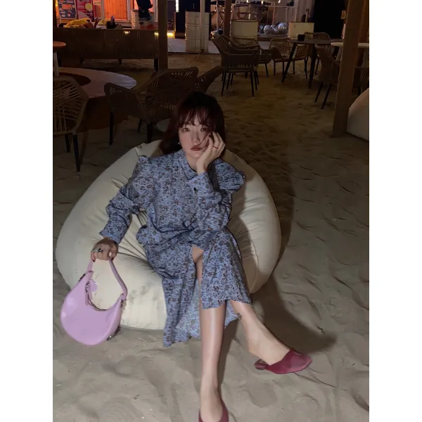 보라색원피스 플레어 럭셔리 자켓 여리여리 롱 포인트 슬릿 여성 A라인 코트