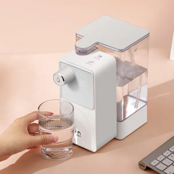 휴대용 여행용 미니 정수기 소형 포켓용 개인 냉온수기 크림색 물탱크