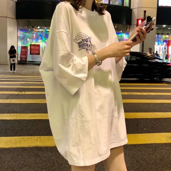 위파인더 네오프렌 반팔 티셔츠 여하복 한판 학생 루즈핏 상의 반팔 원숙 BF 핏방울