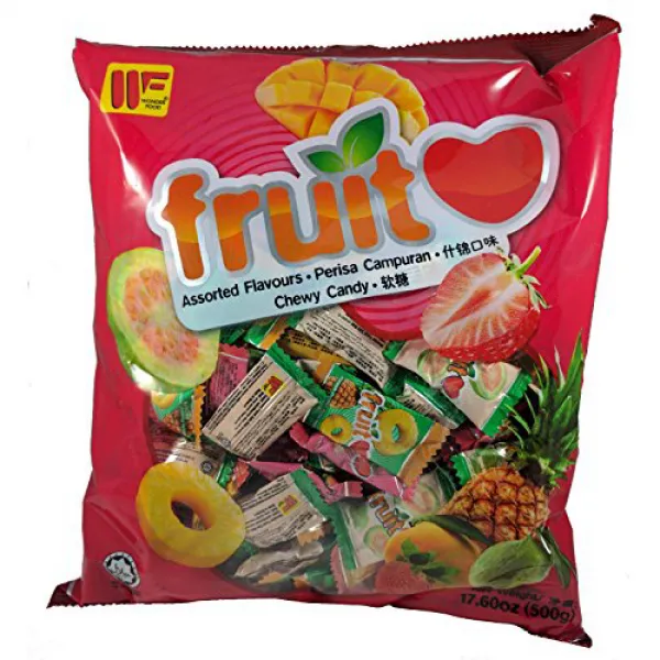 Fruit Love Assorted Chewy Candy Pineapple Mango Strawberry Guava 17.6 oz Heart 열매 맺음말 파인애플 망고 딸기 구아바, 1