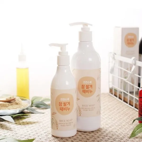 [위드넷] 천연 수제 참 쌀겨 때비누 500ml 화장품 미용 바디케어 목욕비누, 본상품선택