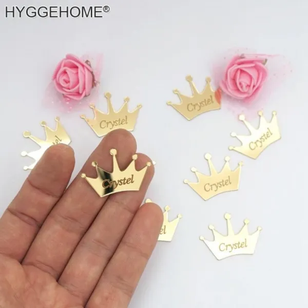 해외직구 50 pcs 3 cm/5 cm 맞춤 이름 세기는 크라운 조각, 금