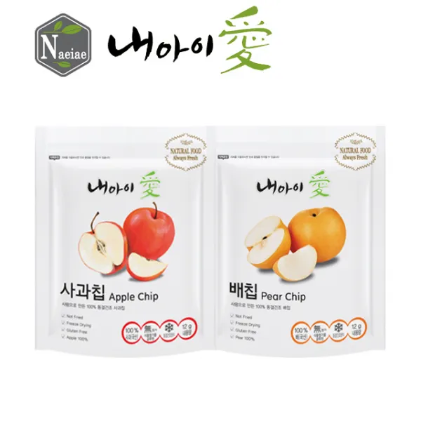 내아이애 동결건조 과일칩 셋트 할인전(추가증정 이벤트), 과일칩 7개월 2종 셋트(사과/배), 1개