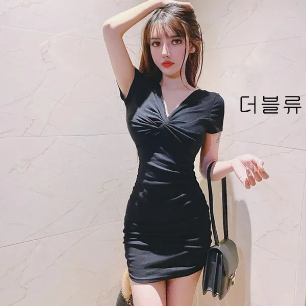 더블류 여성 여름 색시 미니 원피스 홀복w05nining