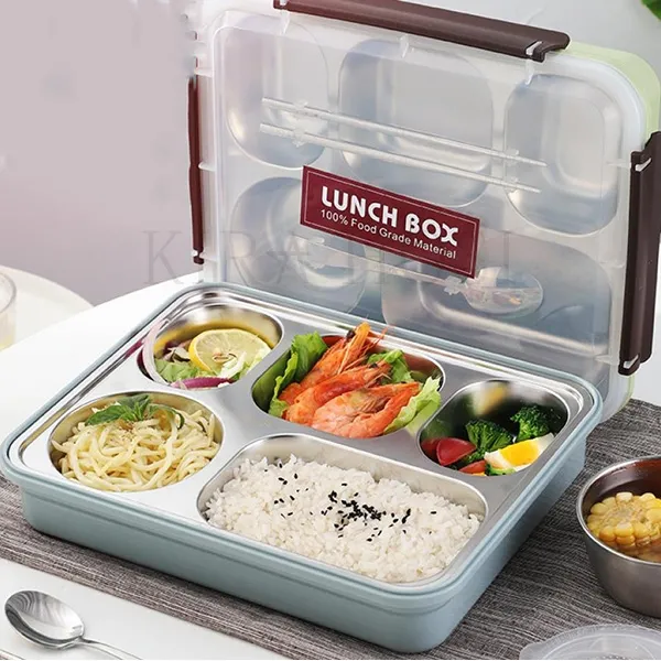 kirahosi 직장인 도식락통 식판 혼밥 도시락 피크닉 런치박스 밥통 116 MV +덧신 증정 AMfz7hp3, 1, 핑크 5칸