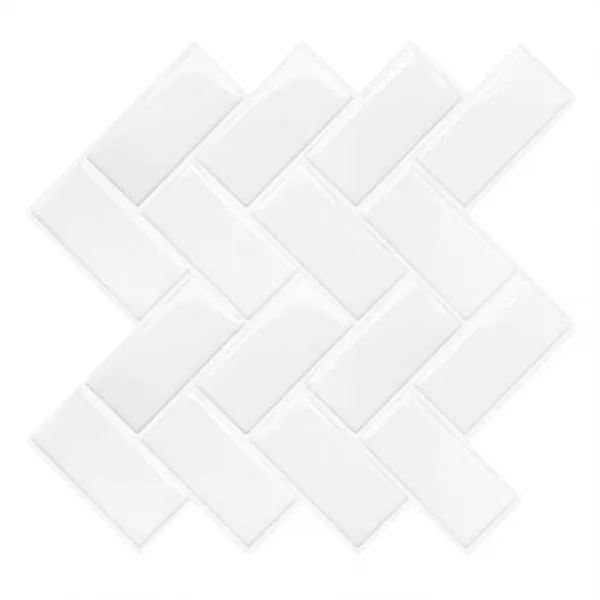 EOM ) 박탈 및 스티커 백 플랫 윙크 장식 벽 벽돌 스티커 3D 자조 주방 욕실 세탁소 순수 [Pure White-5 (Upgraded] - E049708KZPLXVK9, Pure White-5 (Upgraded
