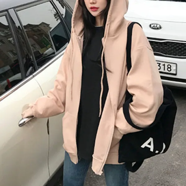 러블로어 0135 - 간절기용 얇은 무지 후드집업