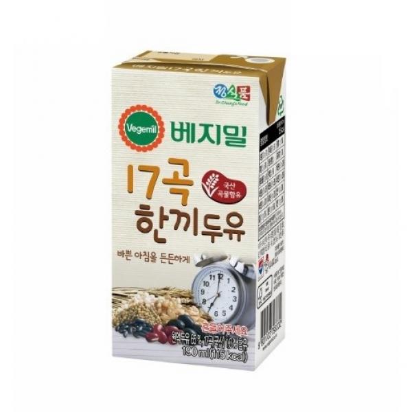 베지밀 17곡 한끼두유, 190ml, 8개