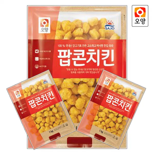 퀴클리몰 사조오양 팝콘치킨 1kg X 3개 2개