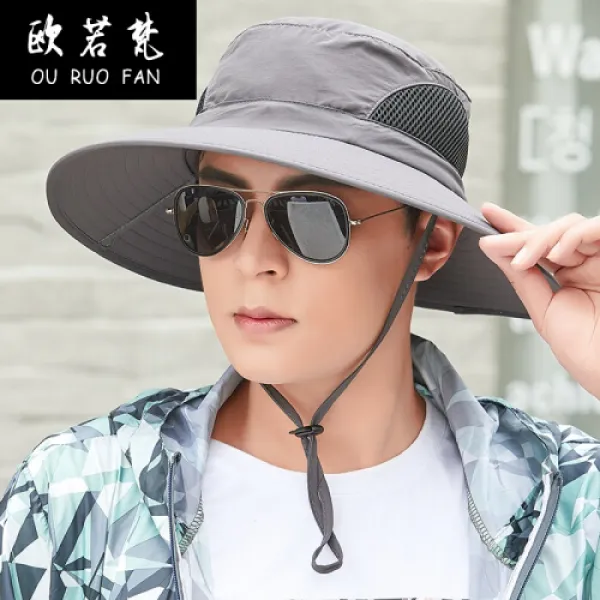 [서양모자 남사태양모자 샤천전용 모자외대처 트레일러 드레싱 니다이어버 짙은 그레이 조절 중계수장용 선착용 슬리브리스 )(6970)