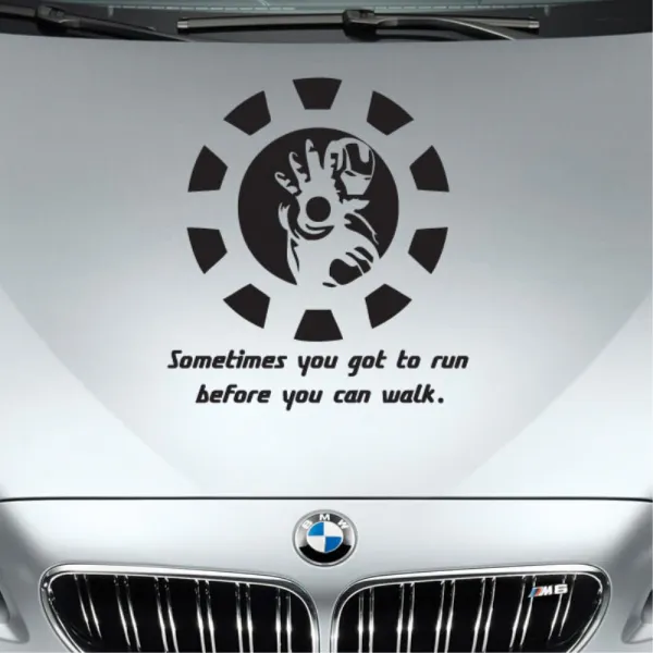 때때로뛰어야한다 자동차 튜닝 글씨스티커 주유구커버, 그레이, 대형